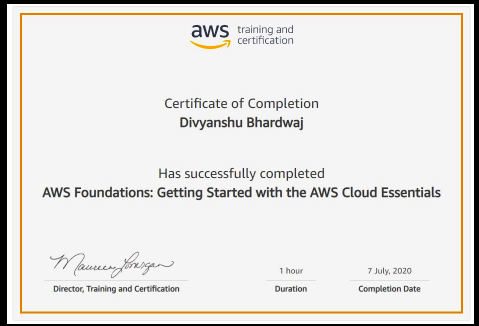 AWS Foundations Certificate image