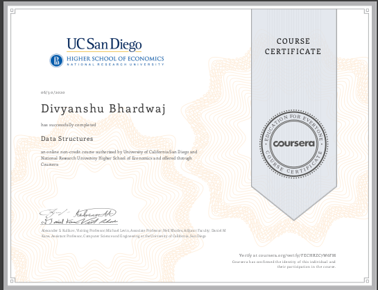 Data Structure Certificate image